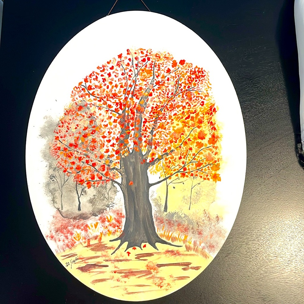Fall tree . Hand painted